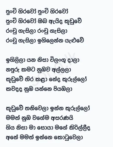 Punchi Girawo - Anil Bharathi Lyrics