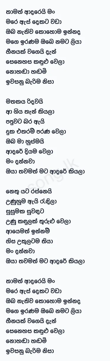 Thamath Adarei Man - Lavan Abhishek Lyrics